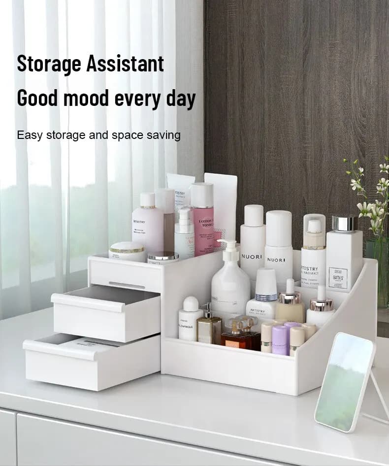 New Arrival Skin Care Dressing Table Dorm Organizer Plastic Shelf Drawer Cosmetic Storage Desktop Stationery Office supplies Box