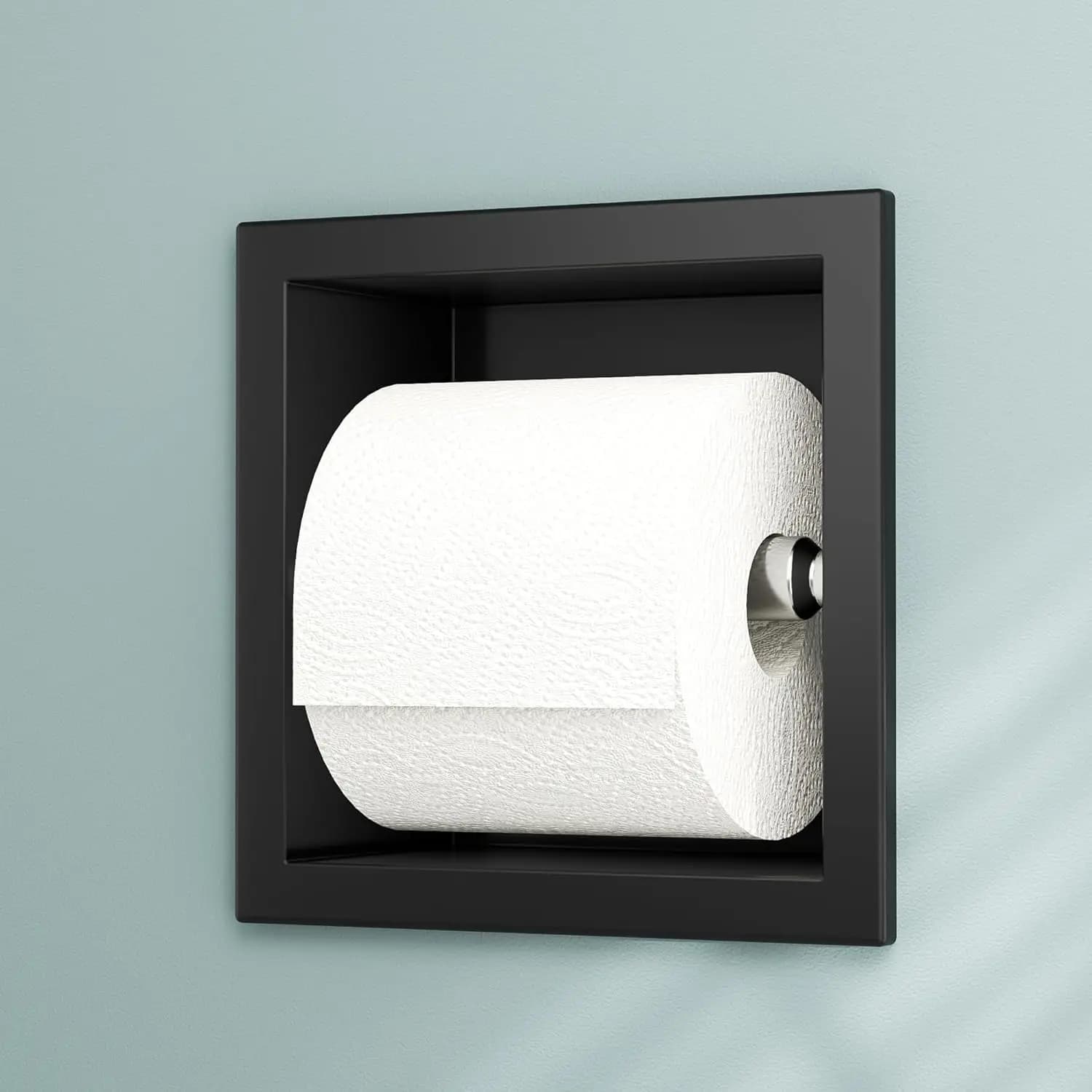 Portarotolo da incasso per WC, dispenser per rotoli di carta igienica da parete in acciaio inossidabile nero opaco
