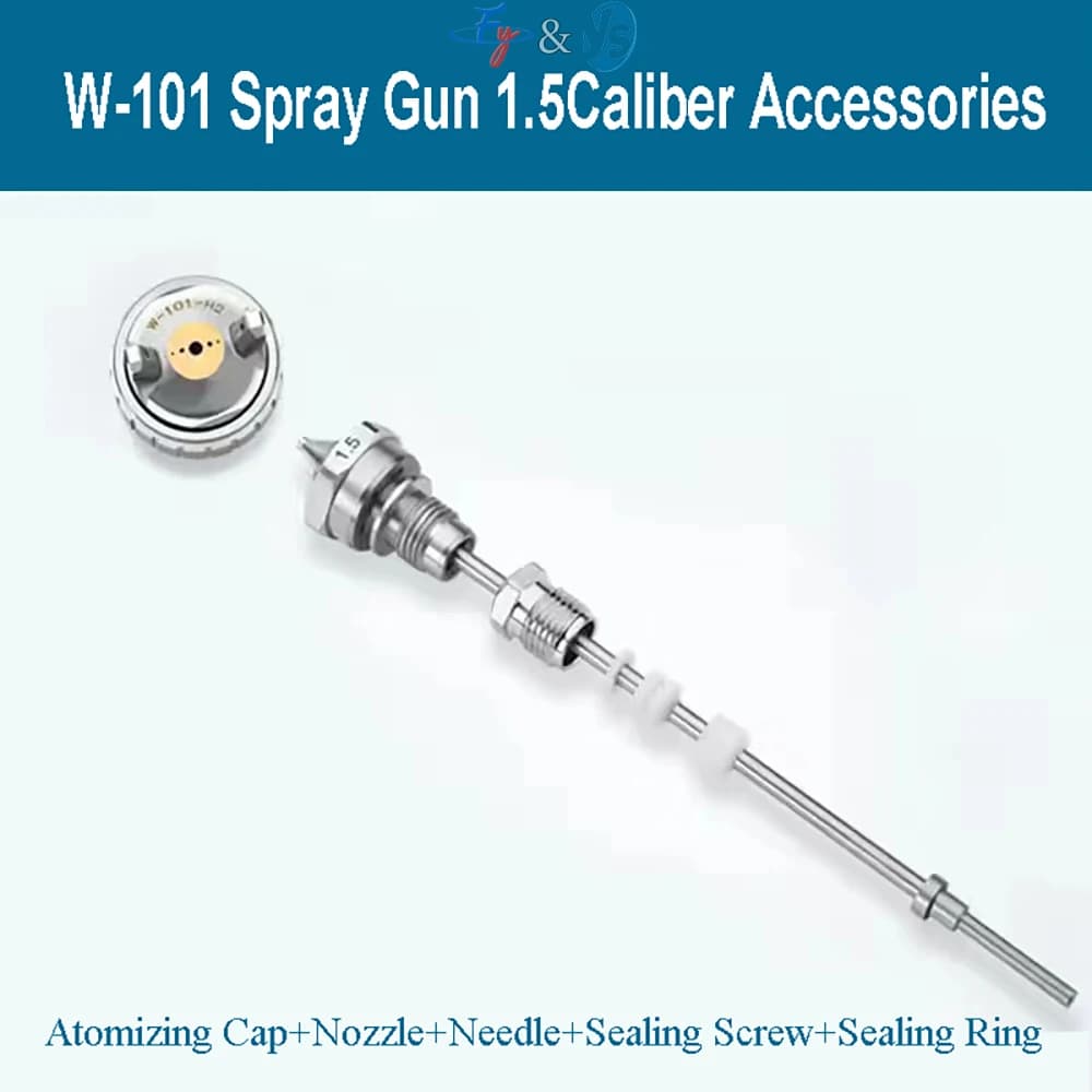 W71 W77 W101 spray gun nozzle set, 3 piece coating kit: air cap, fluid needle and atomizing head