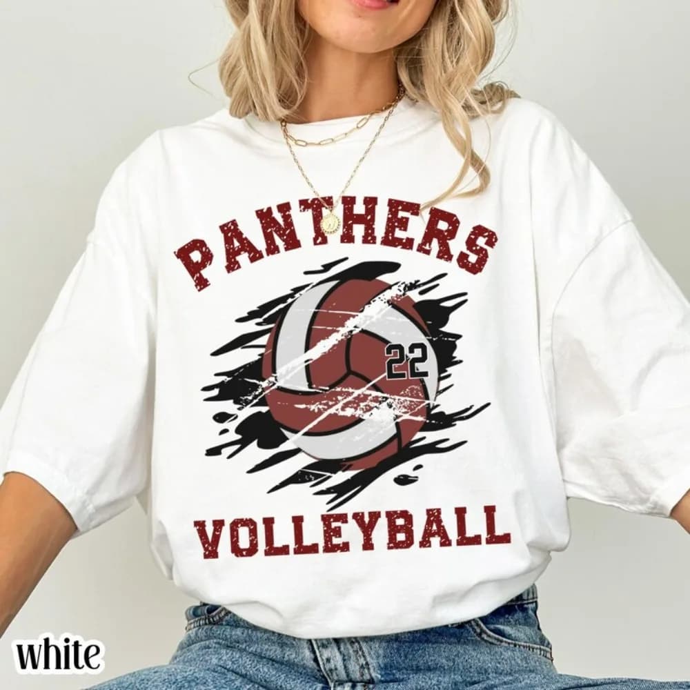 Custom Volleyball T-Shirt with Team Name and Number, Volleyball T-Shirt, Top Sleeves Court for Game Day