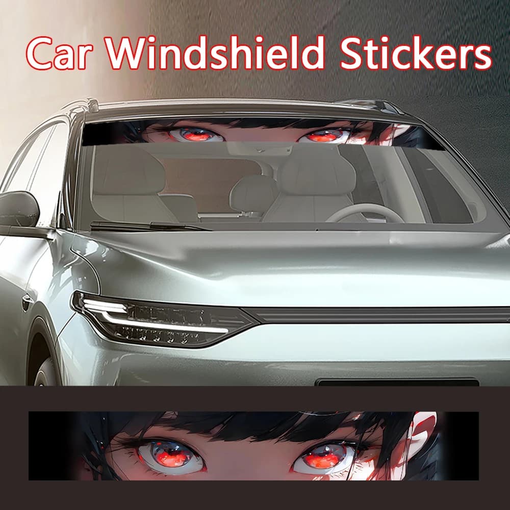 Adesivi per Parabrezza Auto con Samurai Femminile, Decorazioni per Parabrezza Anteriore e Posteriore, Adesivi Decorativi per Parasole