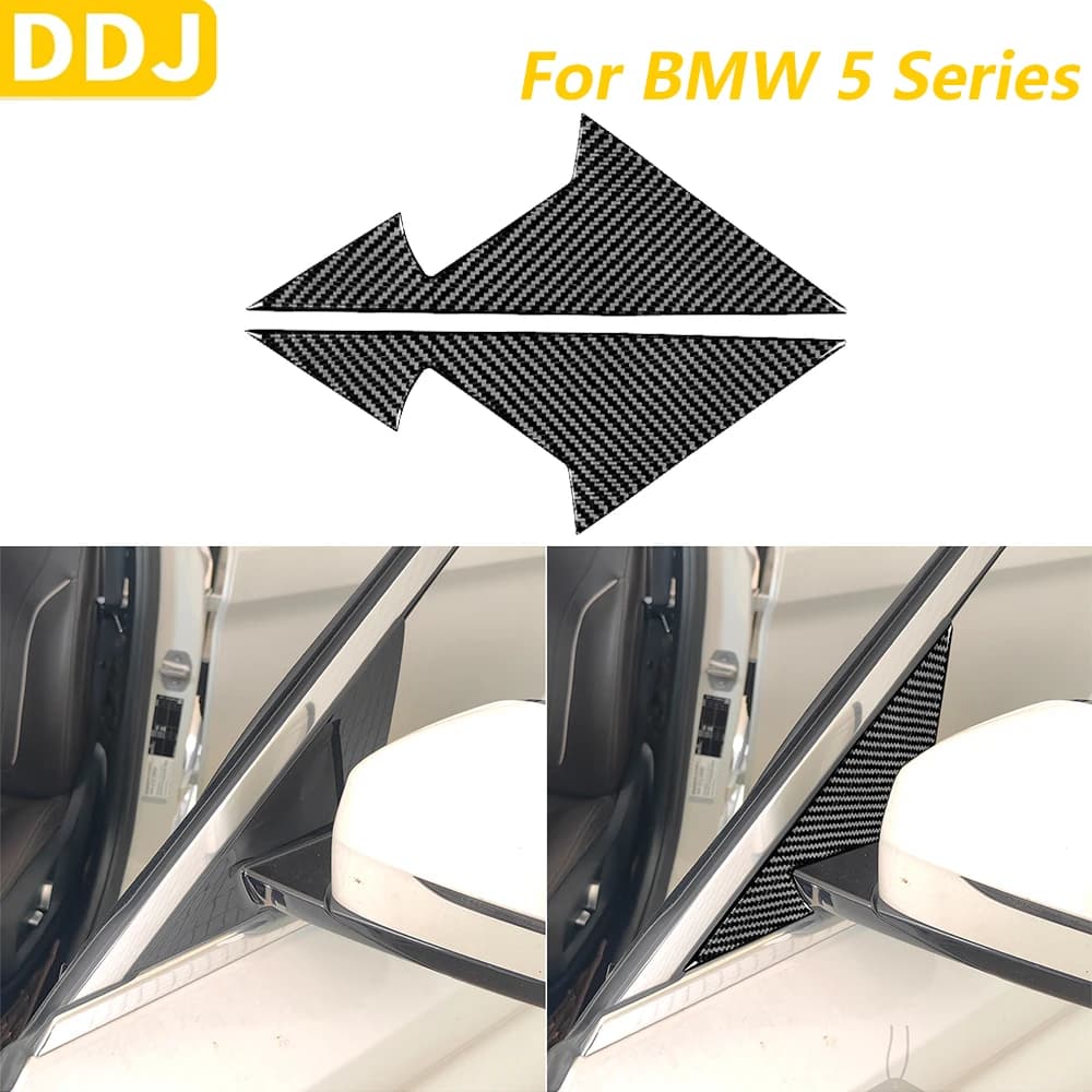 For BMW Series 5 G30 G31 G38 2017-2023 External Door Carbon Fiber Pillow Panel Cover Panel Accessories Auto Adhesive Decoration