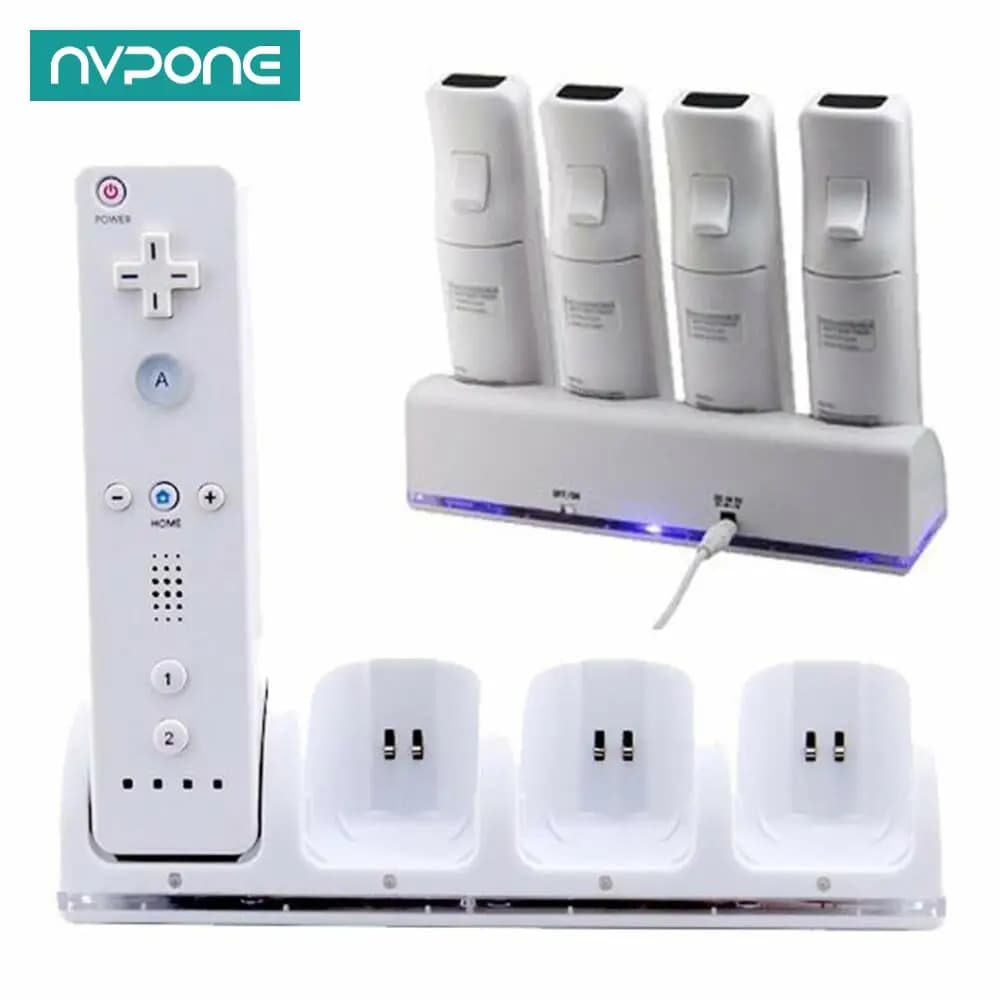 Per Nintendo Wii Gamepad caricabatteria con 2 batterie ricaricabili pezzi/4 pezzi per telecomando Wii Dock Station di ricarica