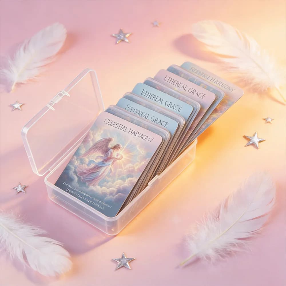 36 carte Angel Oracle (8,9x 6,0 cm) con scatola portaoggetti; carte con messaggi curativi adatte per la meditazione quotidiana e la guida emotiva