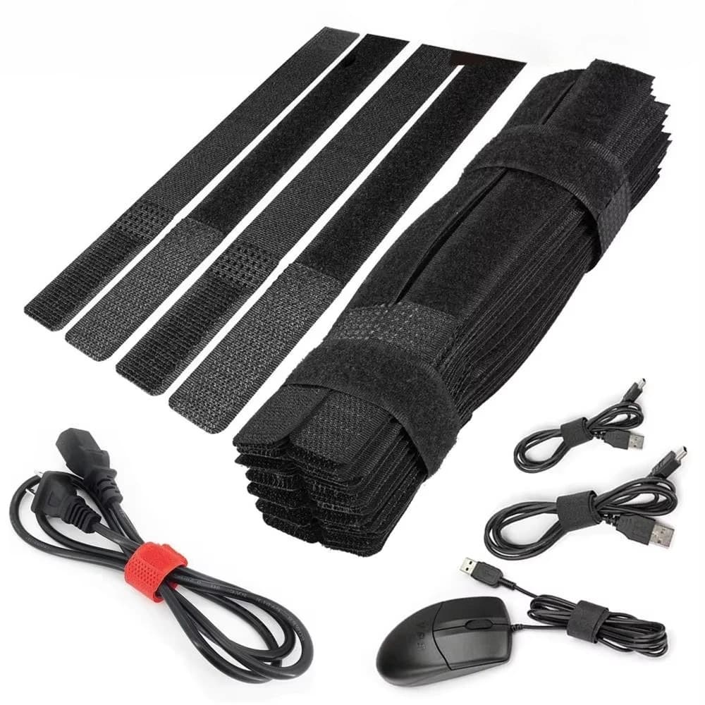 Reusable Hook Loop Cable Ties,Cable Ties Velcro Nylon Back-to-Back Straps Cable Management Strip for Home Office Organization