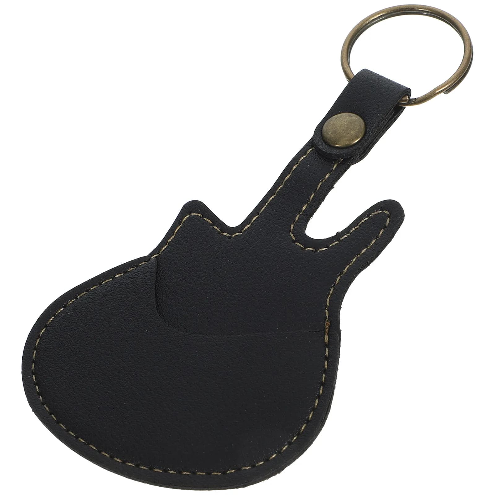 Porta Plettri per Chitarra in PU Resistente e Lega di Zinco, Portachiavi Portatile per Plettri di Chitarra, Basso, Ukulele e Piccoli Strumenti