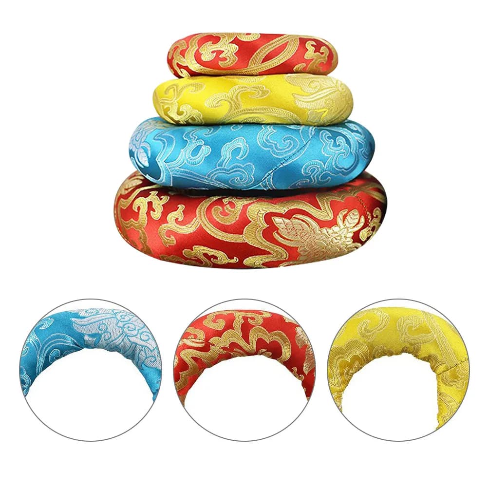 Singing Bowl Mat Handcrafted in Nepal High-Grade Cotton Sound Bowl Pad Stable Non-Moving Base for Buddhist Practice Mindfulness