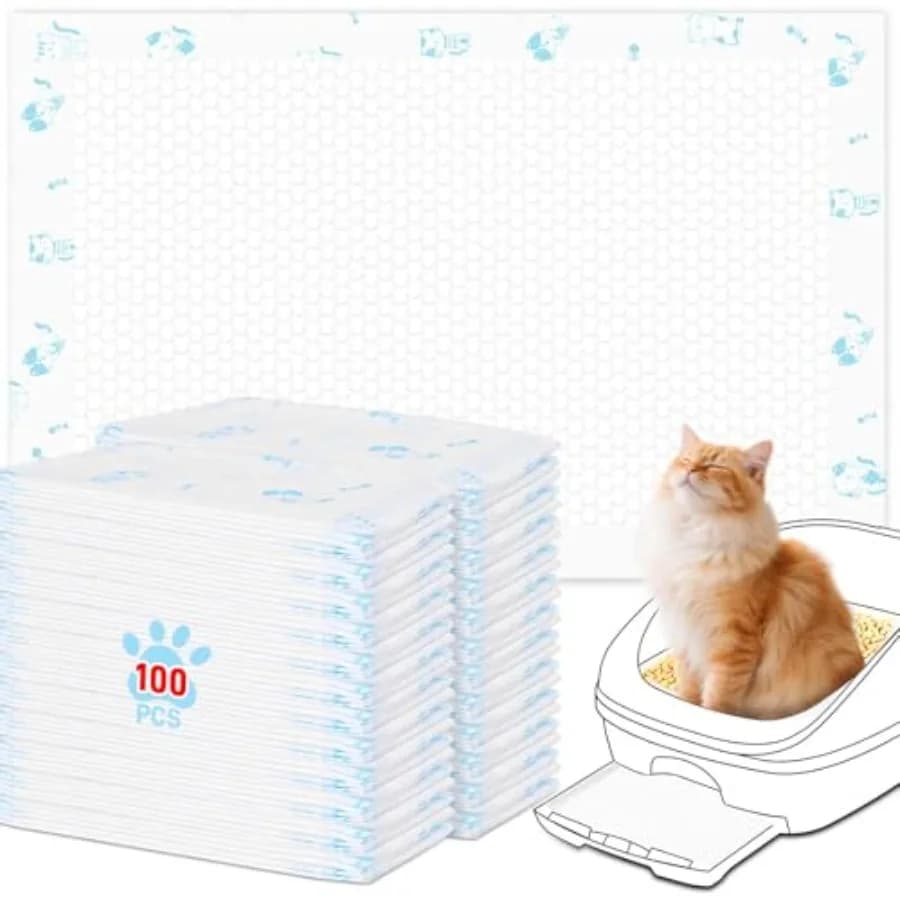 Cuscinetti igienici di ricambio per gatti, 16,9 x 11,4 pollici, 100 pezzi, super assorbenti con controllo degli odori per il sistema di lettiera Tidy Cats Breeze