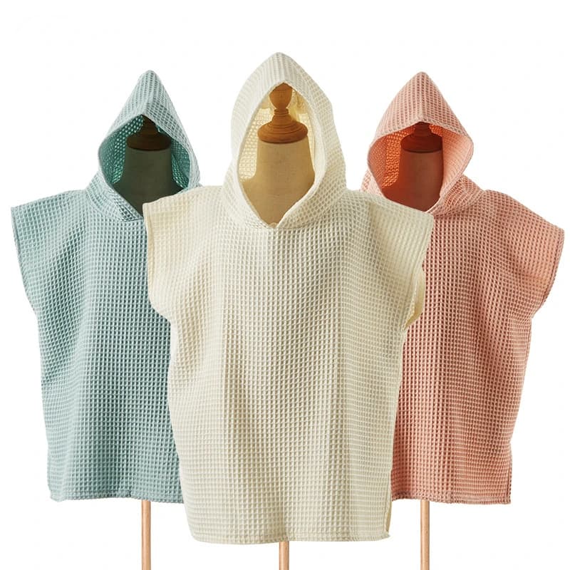 Children's Bathroom Towel with Waffle Cotton Hood Soft Beach Towel for Boys and Girls Children's Mantle Children's Bathrobe Cover Baby Bag