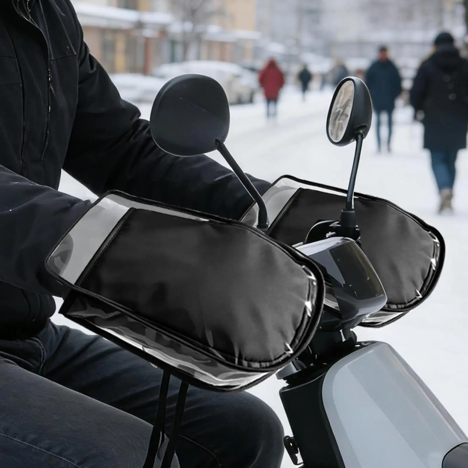 Motorcycle Handlebar Gloves Waterproof Thermal Thicken Mittens Windproof Stroller Handlebar Cover For Winter Bicycle Scooter