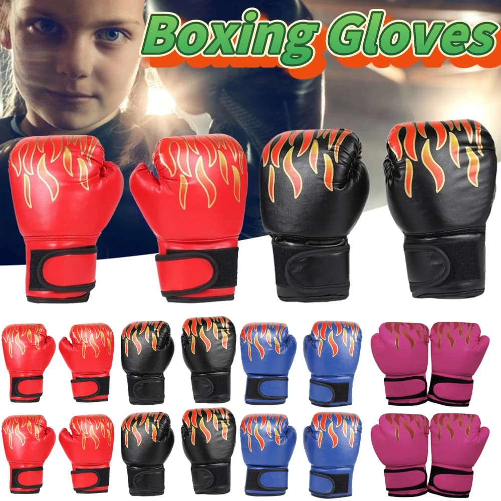 2 PU Leather Children's Boxing Gloves, Breathable Kickboxing Gloves, Muay Thai and Taekwondo Gloves for Boxing Bag