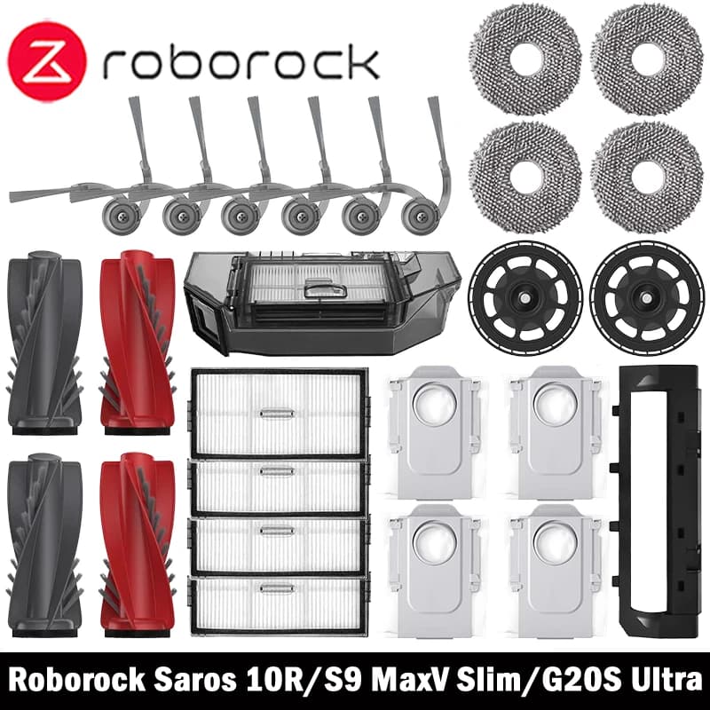 Roborock Saros 10R/S9 MaxV Slim/G20S Ultra Accessori Spazzola laterale principale Mop Filtro Hepa Sacchetto per la polvere Robot Aspirapolvere Accessori
