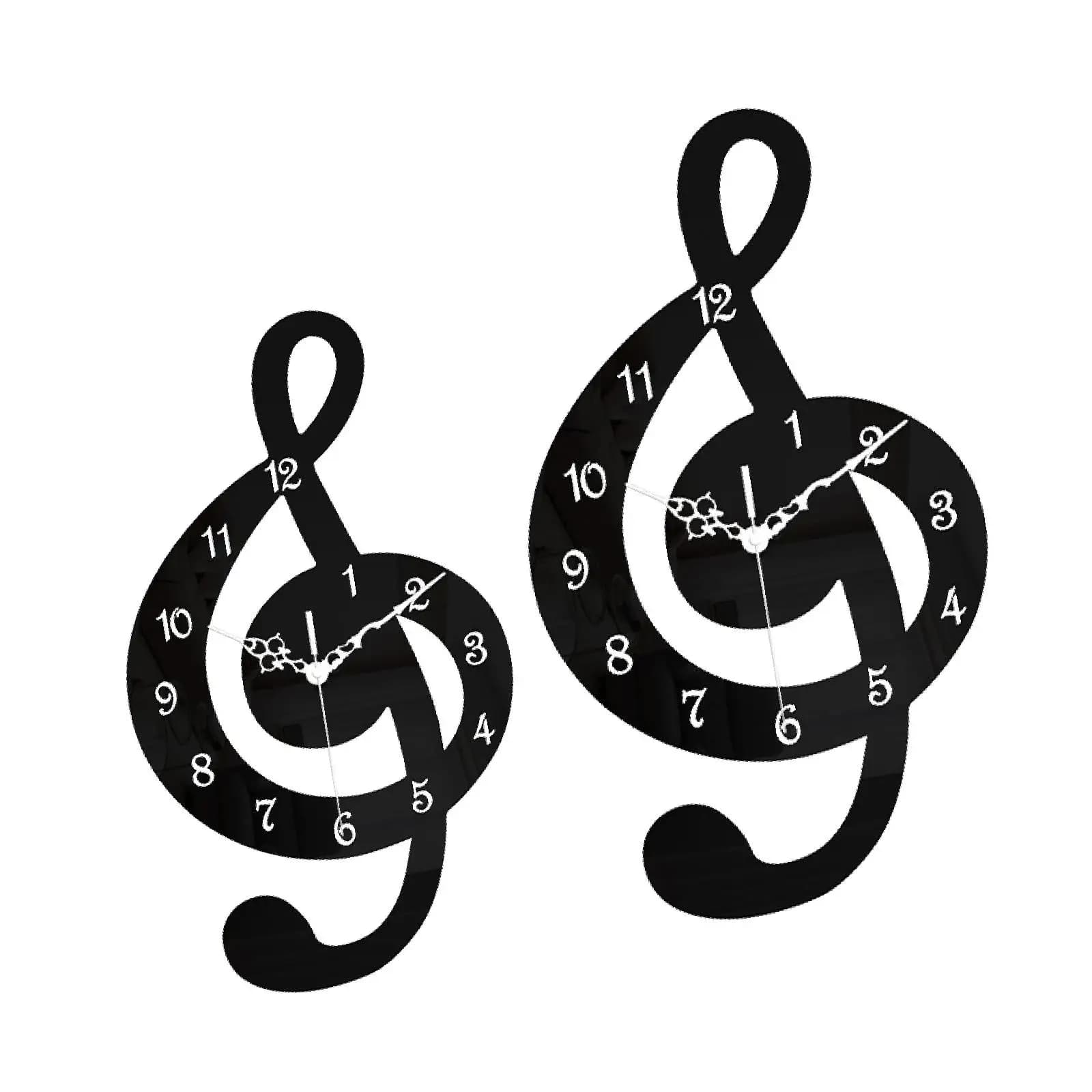 Musical Note Form Wall Clock for Home and Educational Environments