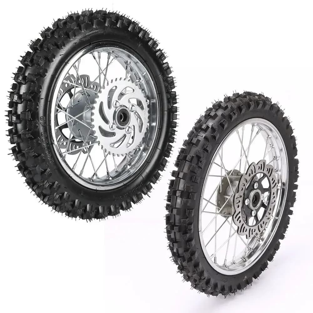 14 "Ruota anteriore 60/100-14 Pneumatico 1.4x14 Cerchione e 80/100-12 3.0-12 Gruppo cerchione ruota posteriore per Dirt Pit Pro Bike Apollo 125cc