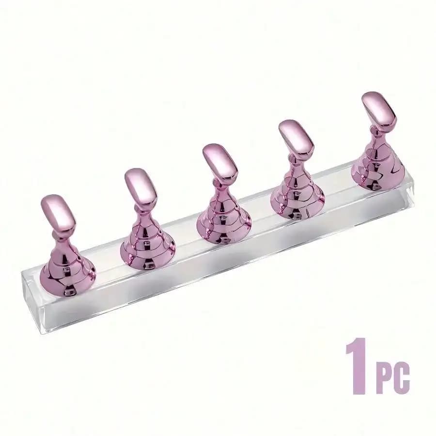 Base Magnetica per Pratica Manicure a Forma di Scacchiera, Placcatura Viola, con Nastro Luminoso Magico per Adulti