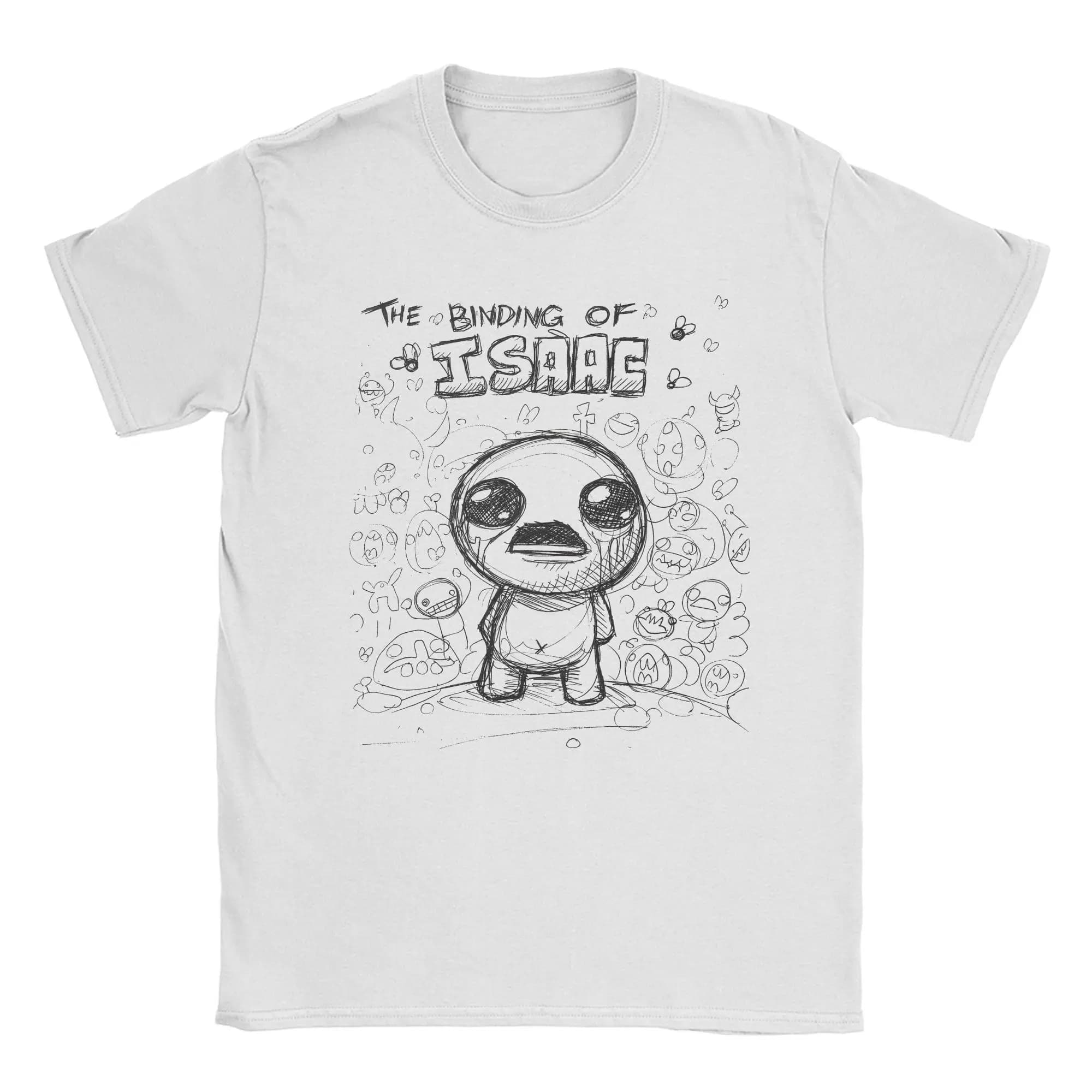 Awesome The Binding of Isaac Video Game T-Shirt Men O Neck Pure Cotton T Shirts Cartoon 90s Short Sleeve Tees Plus Size Tops