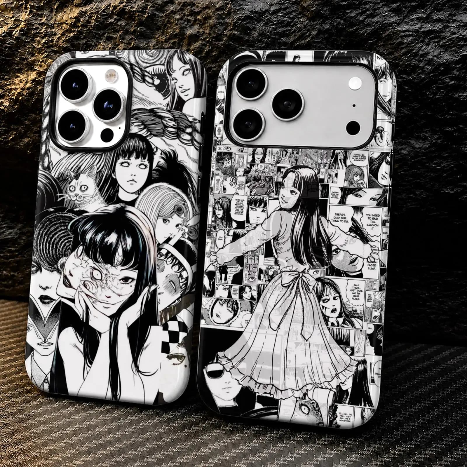 J-Junji Ito t-Terror Anime Phone Case For iPhone 17 16 15 14 13 12 11 Pro Max Air Dual-Layer Back Shockproof Protective Cover
