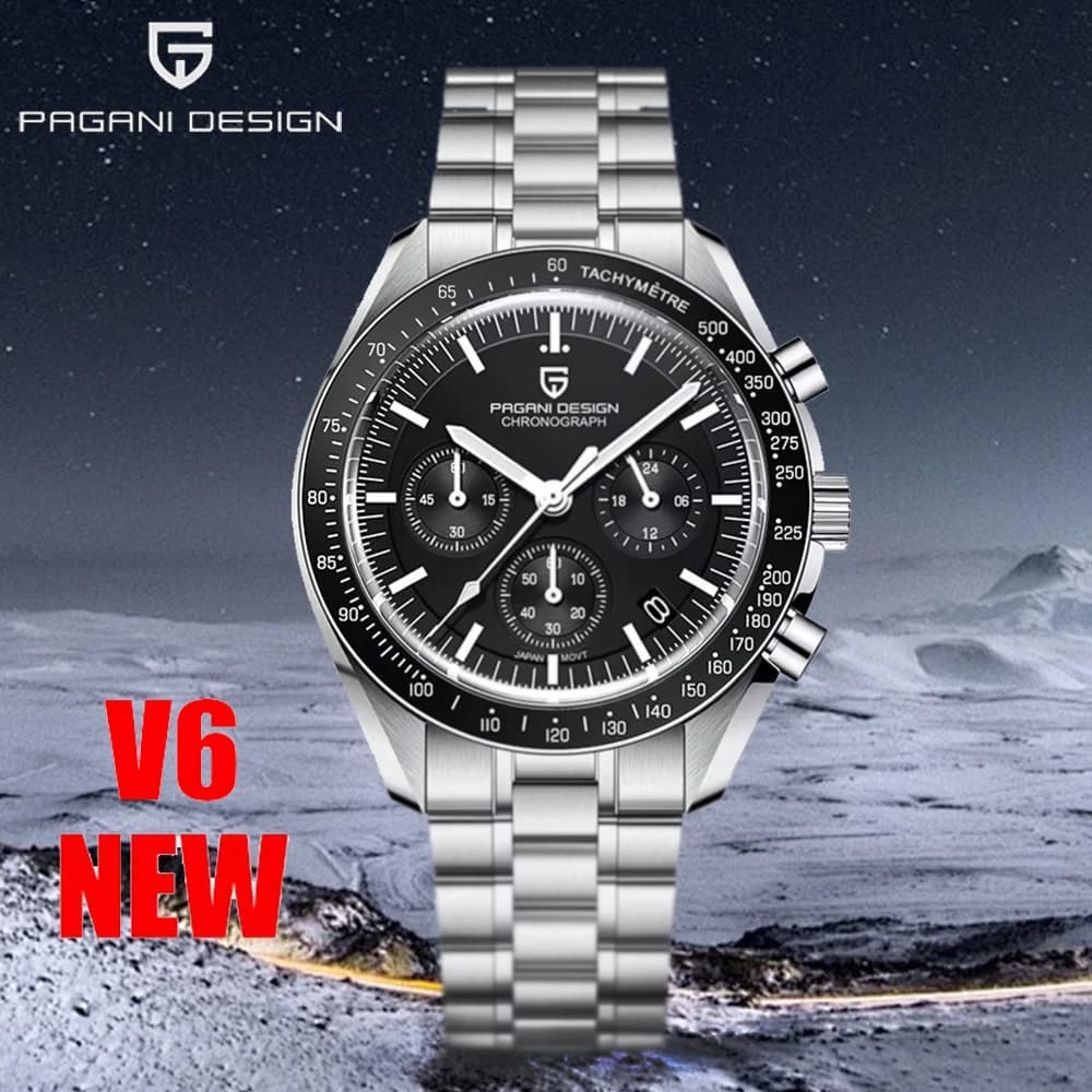 2026 New Men's Watches PAGANI DESIGN Luxury Quartz Watch for Men VK63 Chronograph AR Mirror with Sapphire Ceramic Bezel Luminous Watch