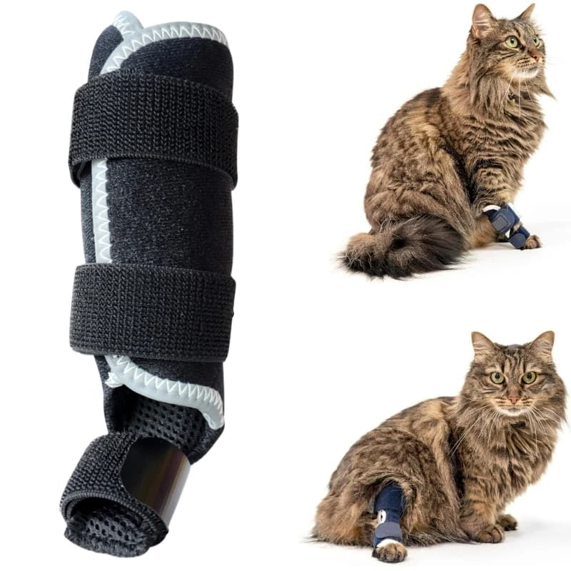 Pet Cats Front Limb Wrap Support,Secure Inner Hold and Cushioned Sleeve for Settled Indoor Rest Time and Routine Wear
