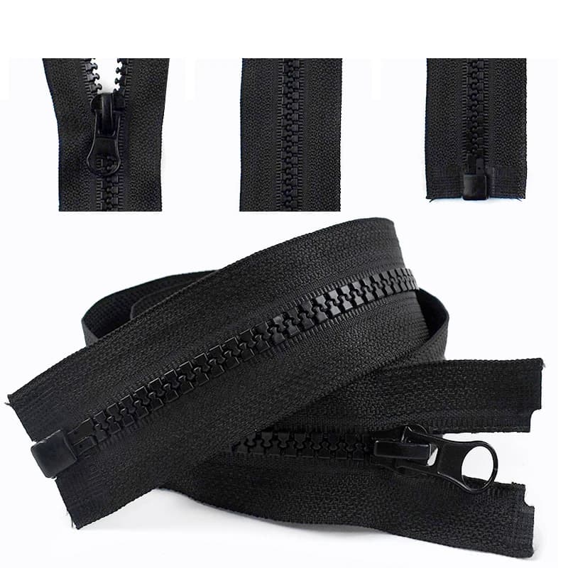 1 pezzo 5 # 8 # Cerniera in resina per cucire 60-300 cm Cerniere singole/doppie Cursori Cappotto con cerniera lunga Zampe per tende Kit di riparazione Borsa Accessori per vestiti