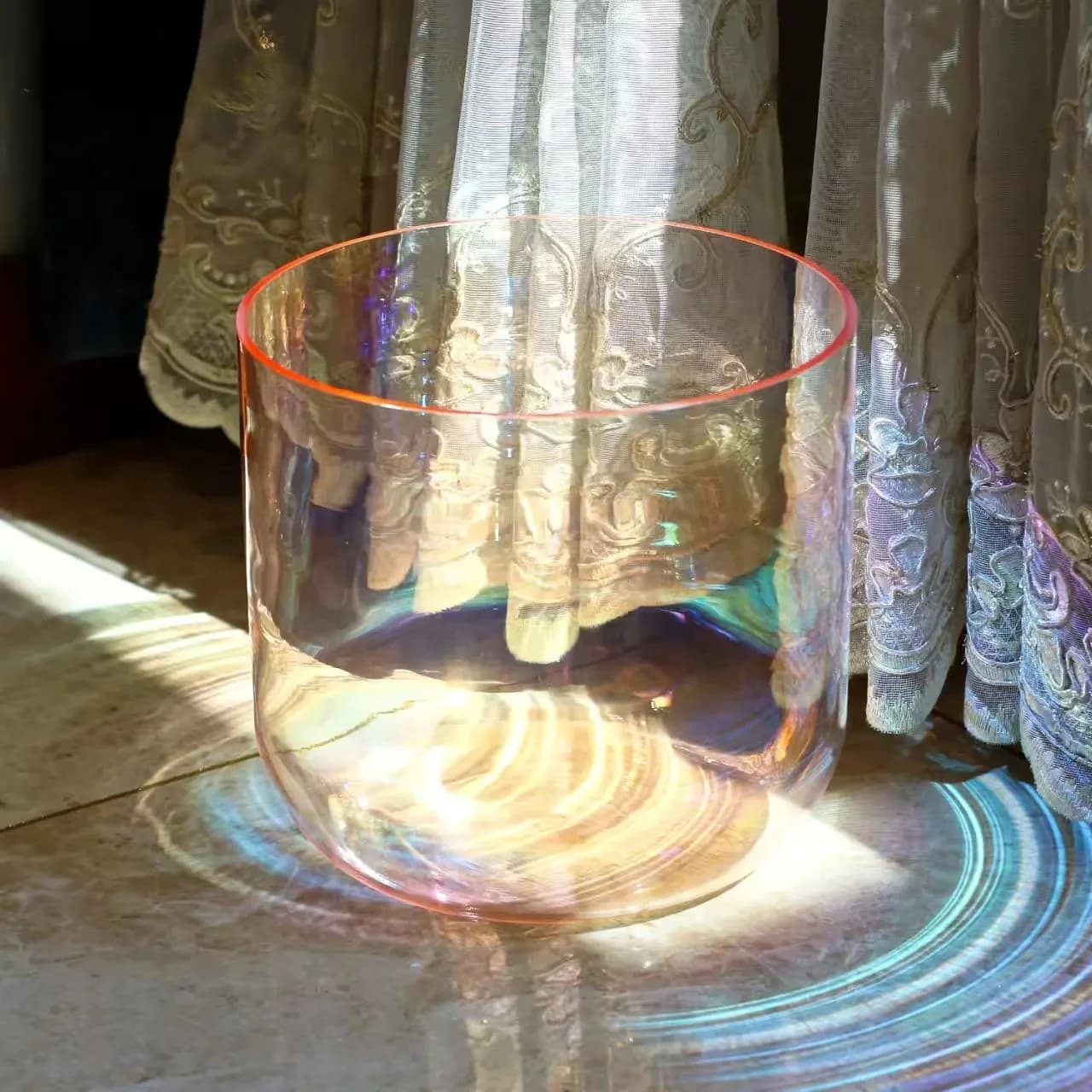 Crystal Soul Excellent High Quality Thickened Yellow Aurora Crystal Singing Bowl