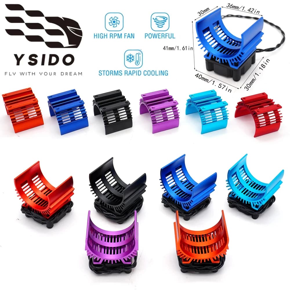 YSIDO 30mm Coperchio del dissipatore di calore Ventola di raffreddamento per 1/10 1/12 RC Auto elettrica 540 550 3650 3660 3665 Motore Axial Traxxas Wltoys HSP Parti