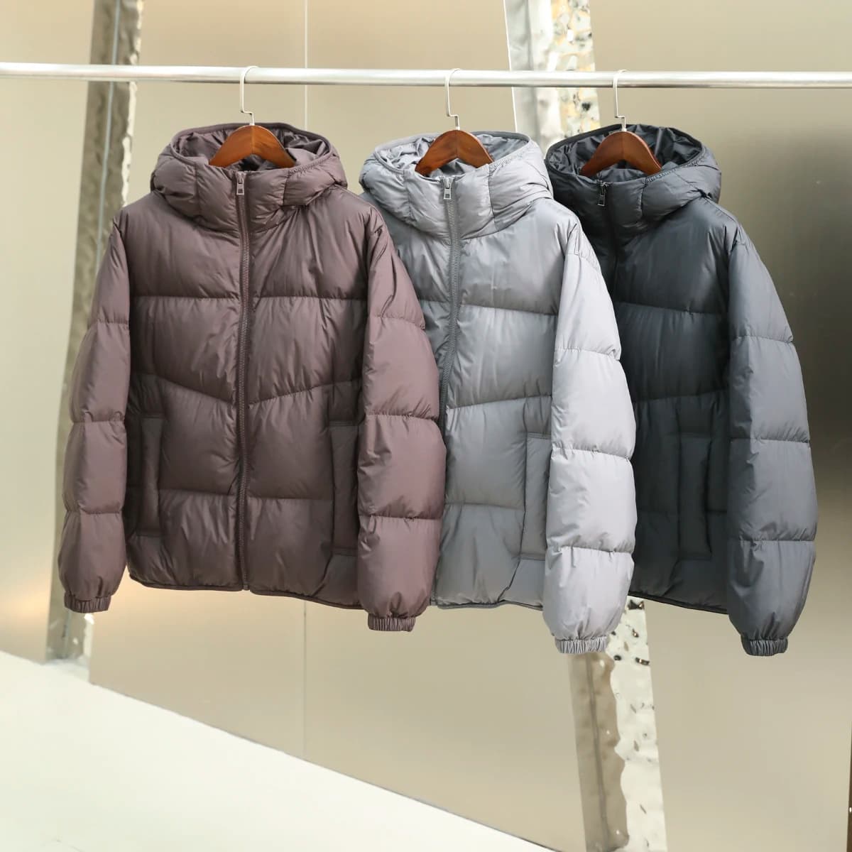 Men's down Jacket 90 Duck down Hooded Loose Fit Windproof Water Repellent Fashionable Urban Style Autumn Winter Polyester Fiber