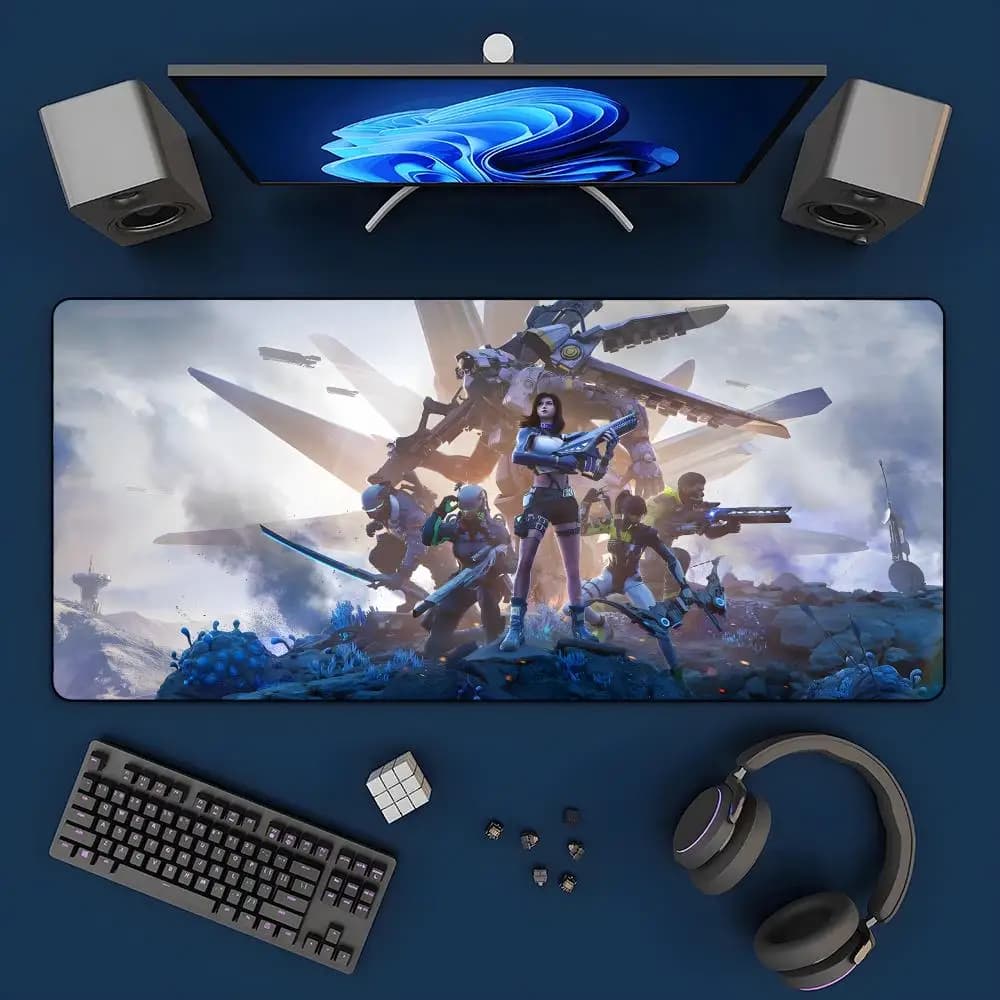1pc Tappetino per mouse anime E-earth R-revival, grande, da gaming, con bordi rinforzati, spesso, per tastiera e scrivania