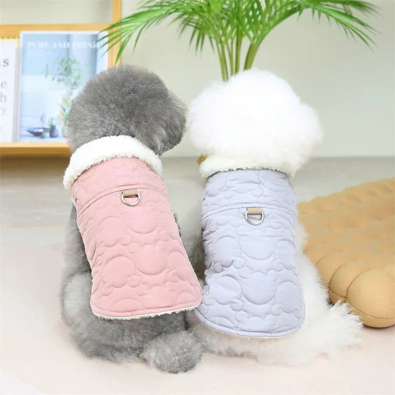 Cappotto invernale per cani Giacca calda per cuccioli Abbigliamento imbracatura Gilet Pomerania Bichon Frise Yorkies Schnauzer Barboncino Abbigliamento per animali maltese