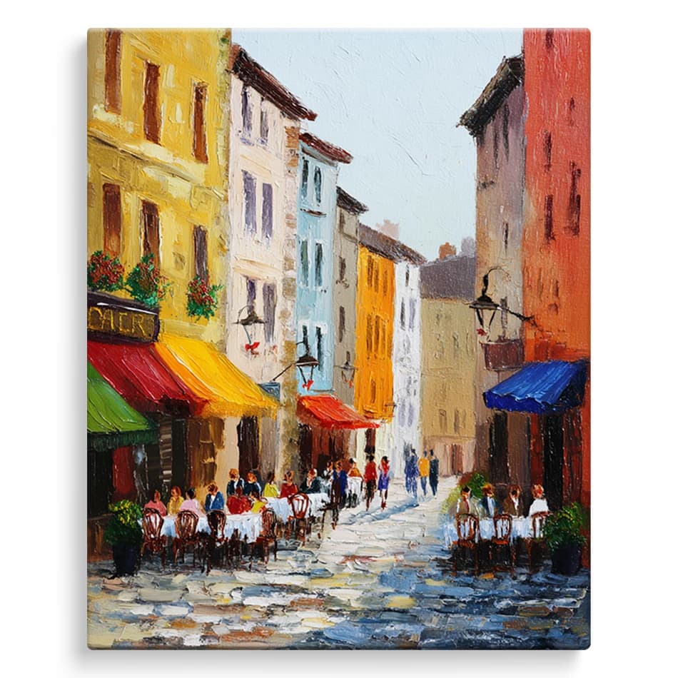 1pc frameless Painting By Numbers Oil Art Small Town Street Landscape Handmade Art Supplies Diy Crafts Watercolor Paint Kit Hand