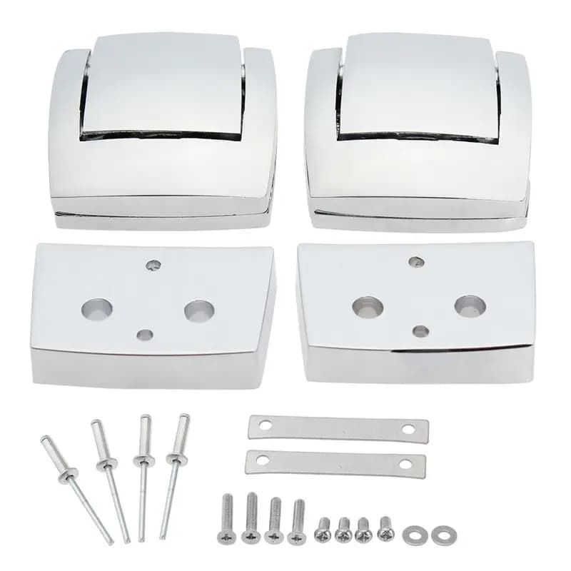 Unique Trunk Bag Hinge And Latch Kit Motorcycle Accessories Silver For Chopped For Razor Tour Pak