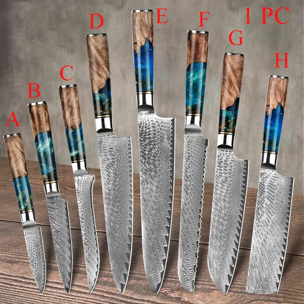 1PC, Coltello da cucina Coltello per affettare in acciaio di Damasco Coltello per mannaia Coltello multiuso Strumenti di cottura Coltello creativo Roba da cucina