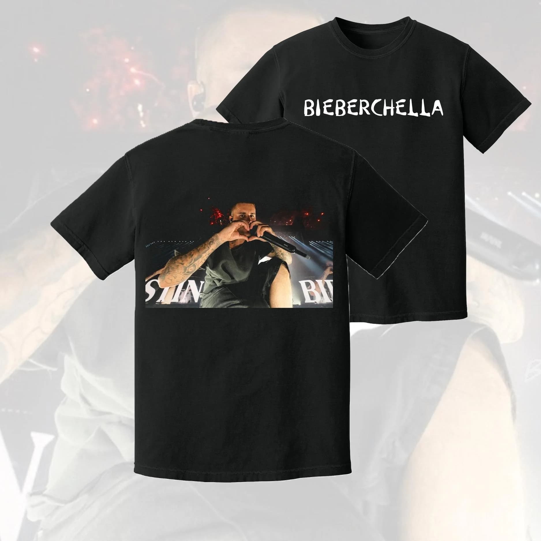 Justin Bieber Bieberchella Heart T-shirt Uomo e Donna Abbigliamento estivo 100 cotone Moda casual unisex Hip-hop Y2K