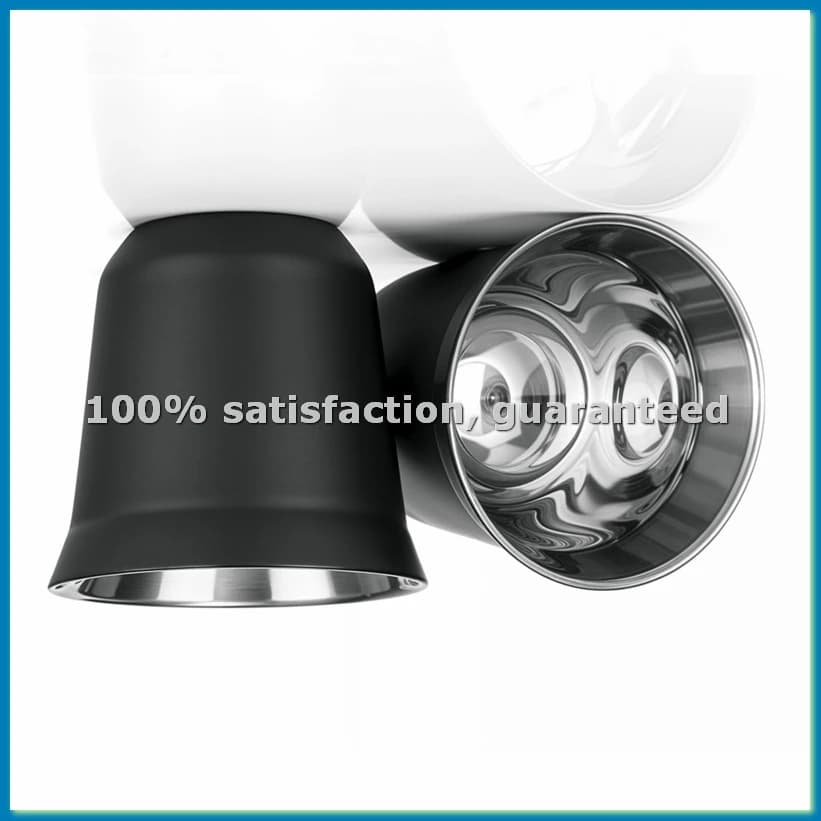 80ml Stainless Steel Espresso Cups Set - 2 Pack Double Wall 304 Stainless Steel Demitasse Cups 2.7oz,Black-FABY