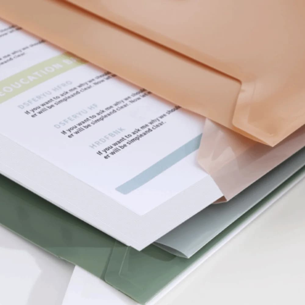 Borsa portaoggetti per cartelle di file A4 a 5 strati Borsa per documenti portatile addensata di grande capacità Organizzatore di file in plastica per cancelleria protettiva
