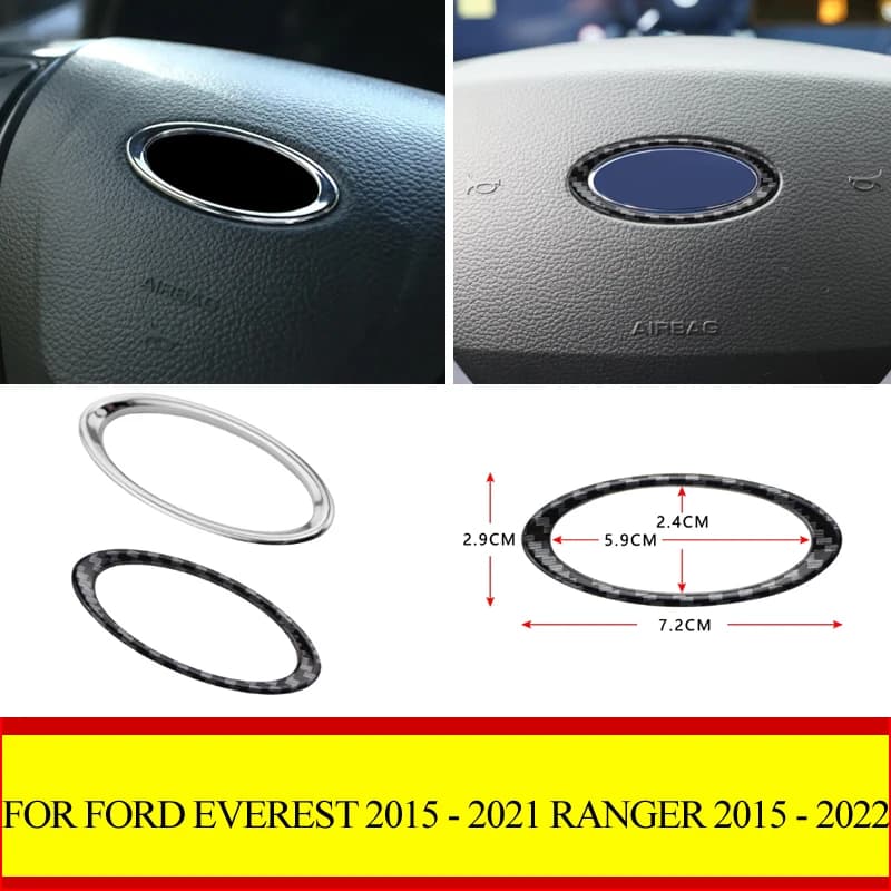 Anello Decorativo per Logo del Volante, Adesivo Decorativo per Ford Everest 2015 - 2021 e Ranger 2015 - 2022