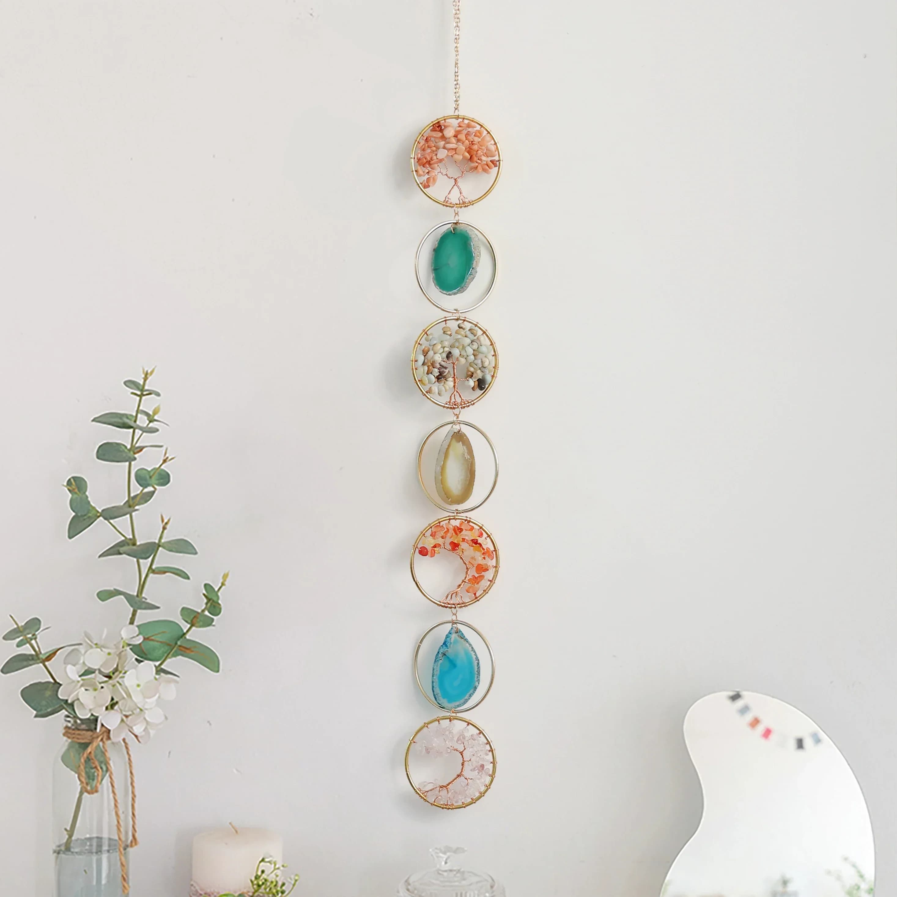 Dream catcher Crystal Style Kid, Decoration Wind Chimes, Dream catcher Rainbow Wind Chimes, Car Hanging Garden Decoration Gift