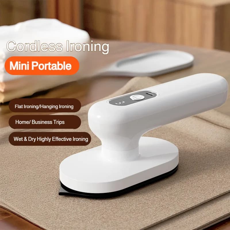 Ferro da Stiro a Vapore Portatile Senza Fili Pieghevole con Display Digitale della Temperatura Mini Stiratore da Viaggio per Vestiti