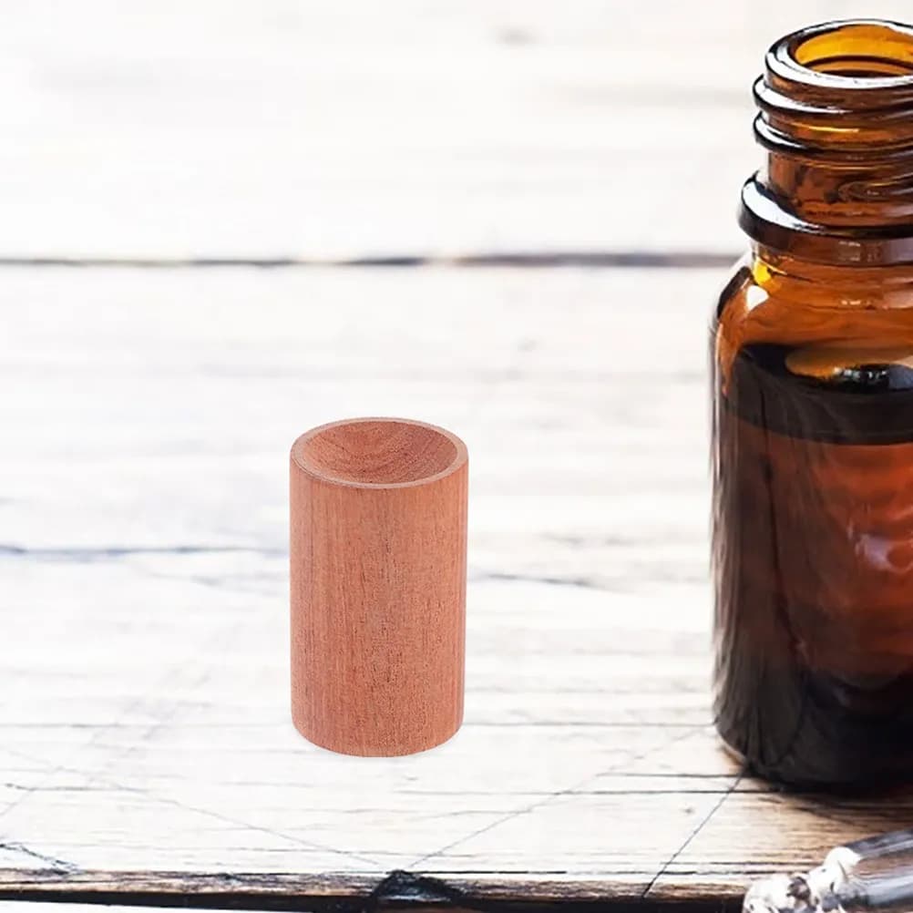 Set di 4 Supporti Cilindrici in Legno per Diffusori di Oli Essenziali, Espositore per Bottiglie di Aromaterapia, Decorazione per la Casa