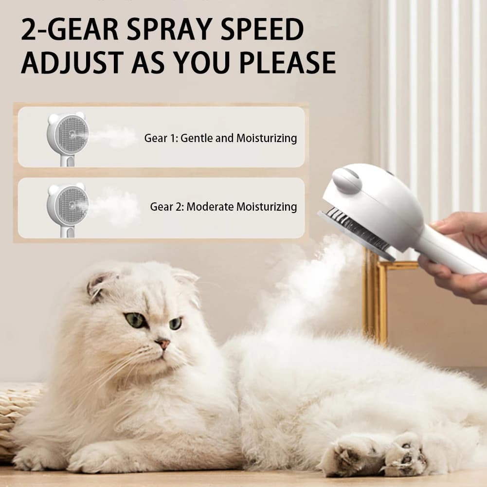 Spazzola per animali domestici 3 in 1 Spazzola per vapore per gatti Pettine per cani Ricarica USB Pettine per massaggio per gatti Spazzola per depilazione per animali domestici
