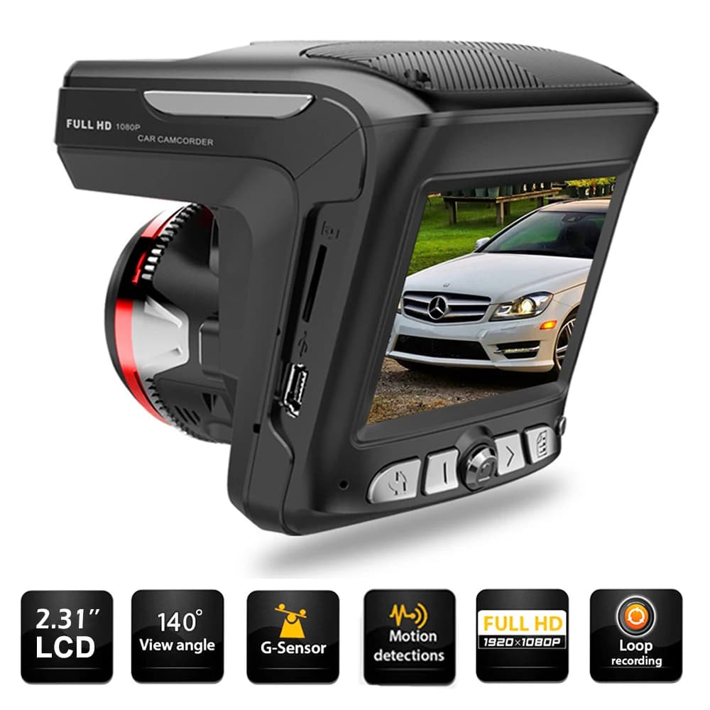 Registratore da cruscotto DVR per auto X7 Registratore GPS-Rilevamento lingua inglese e russa Videocamera da cruscotto DVR anti laser Videoregistratore HD 1920x1080P
