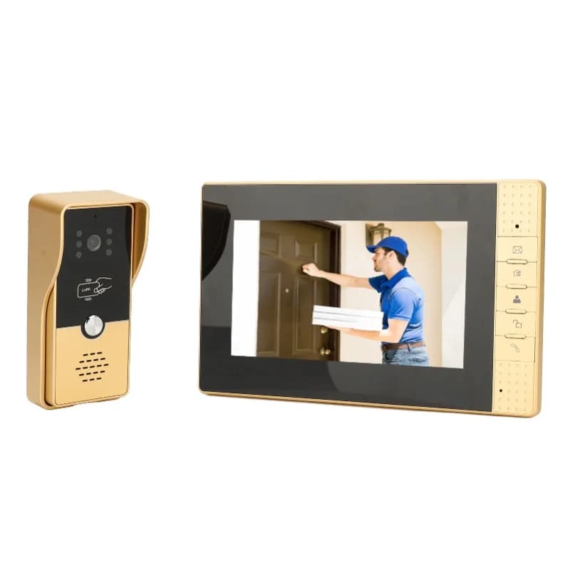 Video Intercom System 7 Inch Display HD Night Vision Camera Visual Doorbell System