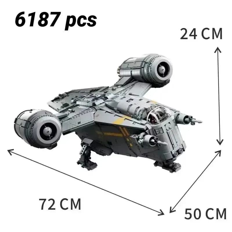 NUOVO Set di Costruzioni Spaziali da 6187 Pezzi, Modello 'Razor Crest', Blocchi Educativi per Bambini, Regalo di Natale per Ragazzi