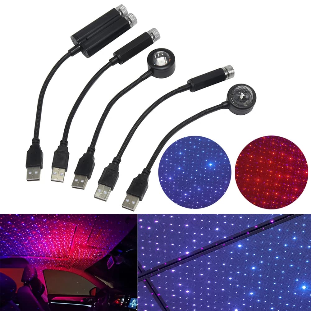 Luci ambientali auto tetto stella luce romantica USB luce notturna atmosfera lampada casa soffitto decorazione luce