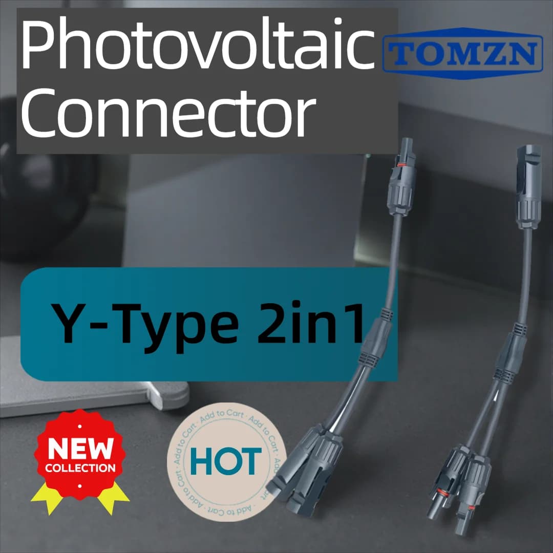 TOMZN PV Solar Connector Y-type 1IN 2OUT With Wire 1000V 32A IP67 Dust-proof Water-resistant For Battery Pack Solar Panel