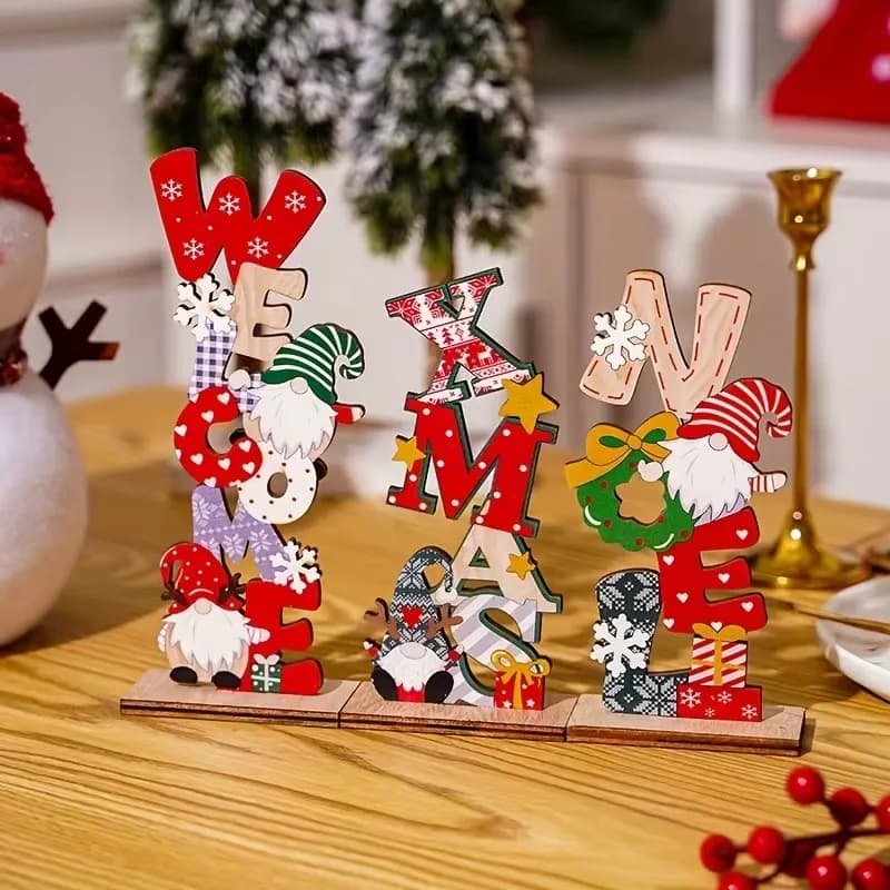 Nuova decorazione natalizia Nordic legno senza volto vecchio dipinto lettere ornamenti fai da te gnomo di natale pendolo regali di capodanno