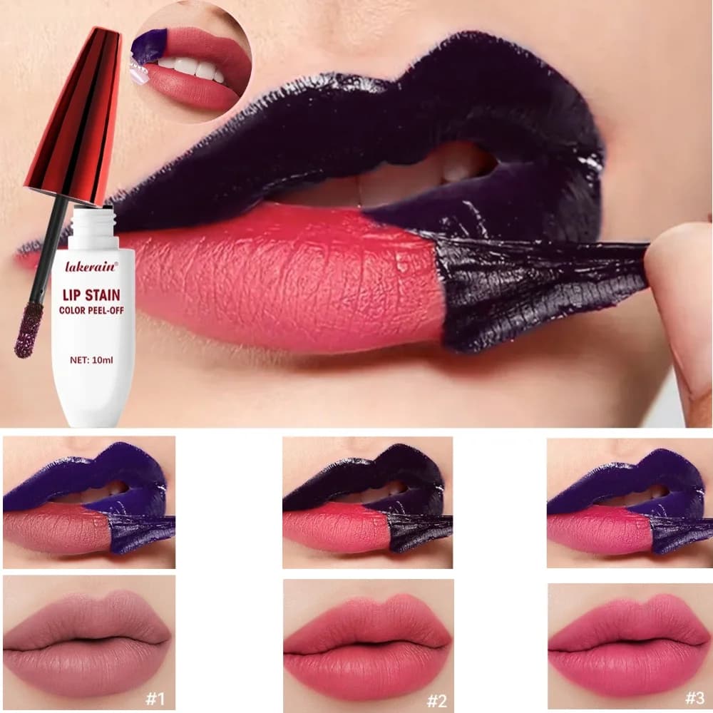 Lakerain Lucidalabbra staccabile ad alta capacità a 3 colori Facile applicazione, rossetto idratante, non trasferibile e lucidalabbra