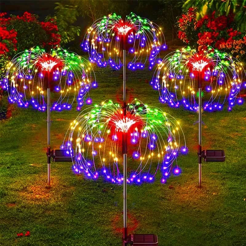 Luci solari per fuochi d'artificio con tarassaco LED Illuminazione impermeabile per esterni da giardino Paesaggio Prato Fata Decor