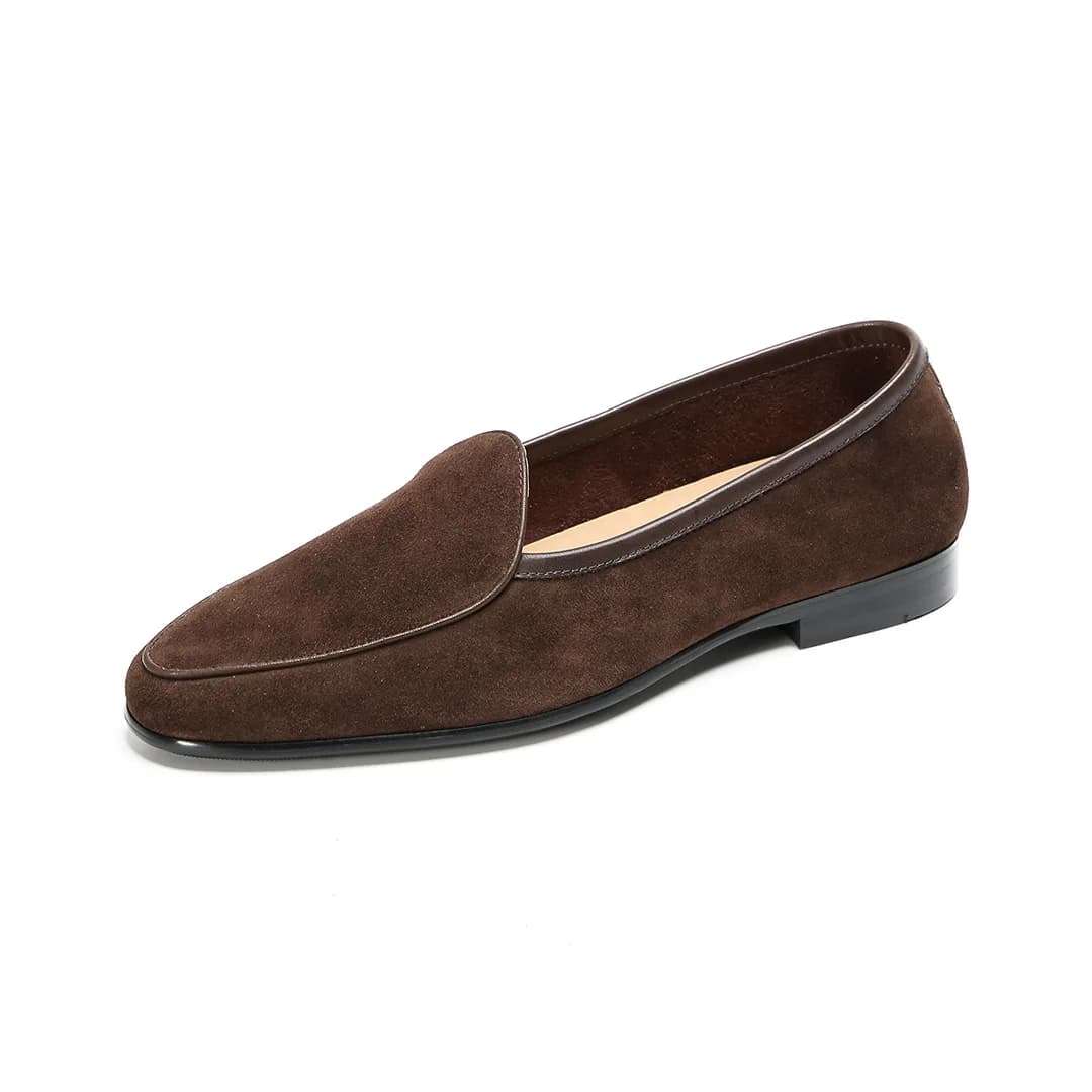 CLAIAMI Nuovi Mocassini alla Moda per Uomo, Fatti a Mano in Vera Pelle, Slip-on in Camoscio, Scarpe Casual Traspiranti in Pelle per Uomo