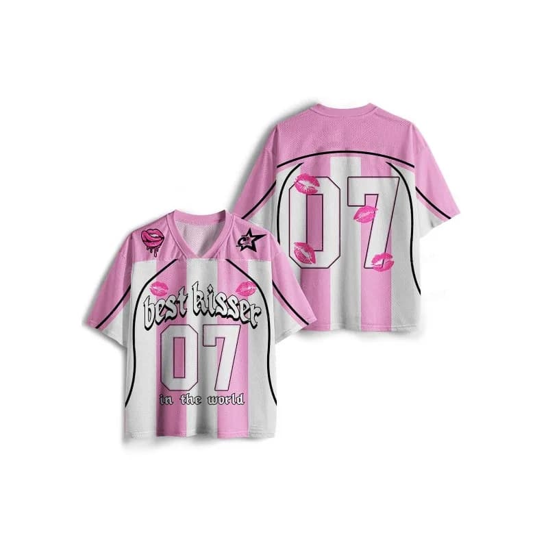 Maglietta Sportiva a Maniche Corte New Jersey 2026, T-shirt a Maniche Corte con Scollo a V, Maglia Sportiva Y2K alla Moda con Stampa 3D ad Asciugatura Rapida